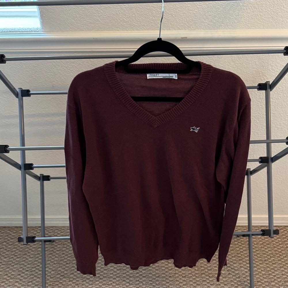 Criquet V-Neck Cashmere blend sweater, burgundy size L